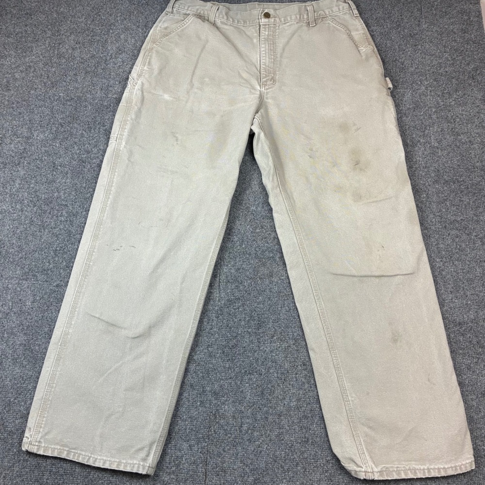 Carhartt B11-DES‎ Loose Original Fit Duck Carpenter Work Pants Tan 38x32 Mens
